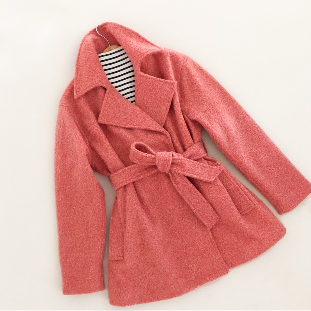 Pepaloves Red Pink Waist Tie Coat